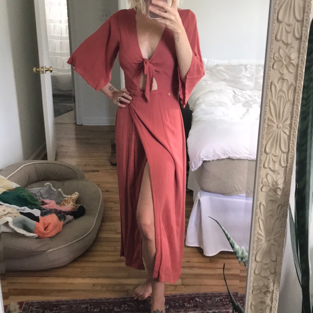 Free People Wrap Dress with Tie Front